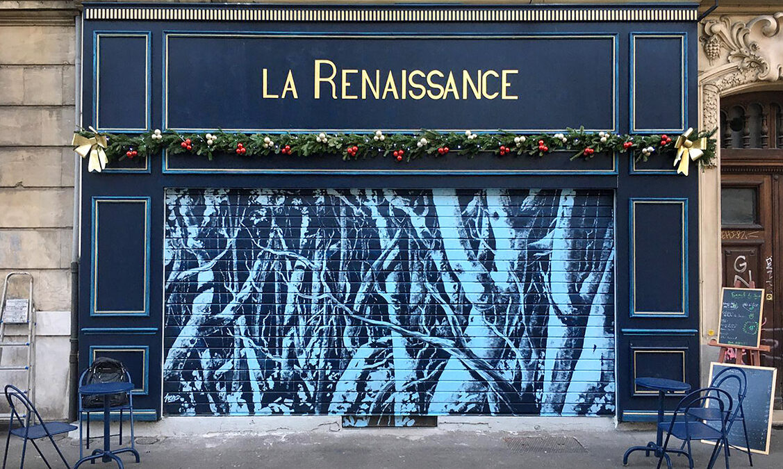 Store du restaurant La Renaissance à Marseille peint par Heng